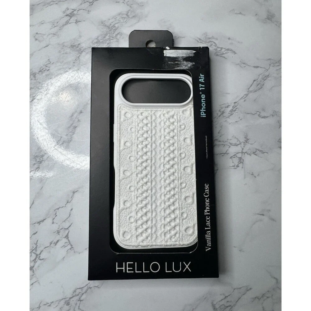 Hello Lux Vanilla Lace Textured Phone Case for Apple iPhone 17 Air White